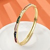 Brass Micro Pave Cubic Zirconia Hinged Bangles for Women BJEW-K274-08G-1