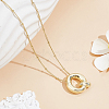 1pc Brass Chain with Alloy Letter Pendants Necklaces NJEW-LP0001-41Q-G-3