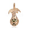 Golden Plated Brass Hollow Round Cage Pendants KK-J249-01G-3