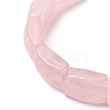 Natural Rose Quartz Bead Stretch Bracelets for Women Men BJEW-C097-02A-13-2