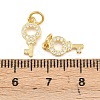 925 Sterling Silver Pave Clear Cubic Zirconia Key Charms STER-A049-07G-3