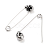 Halloween Skull 316 Surgical Stainless Steel Safety Pin Hoop Earrings for Women EJEW-Z050-29A-AS-2