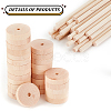 Olycraft 30 Set Chinese Cherry Wood Unfinshed Wheel & Stick DIY-OC0010-68B-4