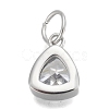 304 Stainless Steel Cubic Zirconia Pendant ZIRC-P080-B09-2