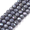 Electroplate Opaque Solid Color Glass Beads Strands LS-EGLA-A044-P6mm-L10-1