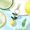 Opaque Resin & Spray Painted Crackle Glass Keychains KEYC-JKC01343-02-1