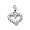304 Stainless Steel Micro Pave Cubic Zirconia Pendants STAS-Z107-04P-07-1