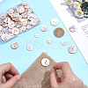 120Pcs 6 Styles Dyed Natural Shell Buttons BUTT-ME0001-42-4