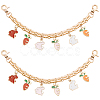 2Pcs Alloy Enamel Carrot Rabbit Tassel Iron Chain Bag Decorative Chains AJEW-BBC0001-07-7
