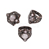Natural Rose Quartz Retro Finger Rings RJEW-B067-01R-18-1