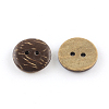 2-Hole Flat Round Coconut Buttons X-BUTT-R035-004-2