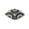 Horse Eye Rack Plating Brass Micro Pave Cubic Zirconia Charms KK-G504-05G-1
