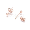 Ion Plating(IP) 304 Stainless Steel Stud Earrings EJEW-L215-57A-RG-2