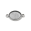 Tibetan Style Alloy Flat Oval Cabochon Connector Settings TIBE-M022-06AS-1