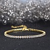 Real 14K Gold Plated 925 Sterling Silver Link Chain Bracelet BJEW-P311-01G-01-2