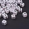 Acrylic Horizontal Hole Letter Beads PL37C9129-I-1