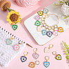 Alloy Enamel Heart Pendant Decorations HJEW-SC00048-4