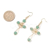 4 Pairs Brass Natural Gemstone Dangle Earrings EJEW-TA00728-4