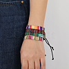 12Pcs Adjustable Ethnic Style Cotton Cord Braided Bracelets for Men Women FS-WGF0782-01-3