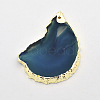 Nuggets Electroplate Natural Agate Pendants G-F175-10-2