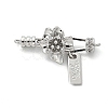 Brass Micro Pave Clear Cubic Zirconia Fold Over Clasps KK-U052-01P-1