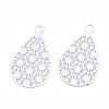 Spray Painted 430 Stainless Steel Filigree Pendants STAS-WH0047-78L-4