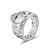 304 Stainless Steel Hollow Finger Rings for Men Women PW-WG73405-04-1-1
