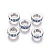 Brass Cubic Zirconia European Beads KK-E772-02A-P-2