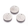 Tarnish Resistant 304 Stainless Steel Textured Pendants STAS-I098-01-12mm-P-3