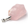 Natural Rose Quartz Pendants G-H259-07P-3