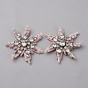Glass Crystal Rhinestone Sew on Cloth Patches PATC-WH0008-226E-1