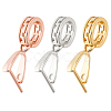 3Pcs 3 Colors Rhodium Plated Sterling Silver Ice Pick Pinch Bails STER-OC0001-02-1