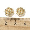 Brass Clear Cubic Zirconia Bead Caps KK-A236-15B-G-2