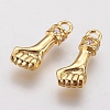 Brass Micro Pave Cubic Zirconia Pendants X-ZIRC-G133-02G-B-1