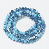 Electroplate Opaque Solid Color Glass Beads Strands EGLA-A034-P4mm-I13-2