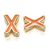 Rack Plating Alloy Enamel Beads X-ENAM-S122-033X-NR-2