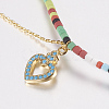 Natural Peach Moonstone Tiered Necklaces NJEW-K108-01-01-2