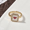 Brass Micro Pave Cubic Zirconia Cuff Rings RJEW-H256-12G-4
