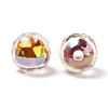 Two Tone UV Plating Rainbow Iridescent Acrylic Beads TACR-D010-06F-3