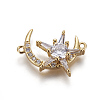 Brass Micro Pave Cubic Zirconia Links ZIRC-L078-024G-NR-1