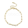 Brass Link Paperclip Chains Bracelet for Women BJEW-A065-03G-4