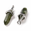 Natural Green Chinese Southern Jade Pointed Pendants G-K329-59P-3