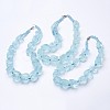 Rough Synthetic Aquamarine Beaded Necklaces NJEW-G924-03-4