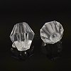 Faceted Bicone Transparent Acrylic Beads DBB6mm01-2
