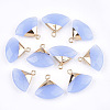 Electroplate Natural White Jade Pendants G-T112-04C-1