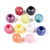 Pearlized UV Plating Opaque Acrylic European Beads SACR-T017-62M-1