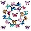 24Pcs 6 Colors Printed Alloy Pendants ENAM-SZ0002-13-1