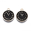 Light Gold Plated Alloy Double Side Enamel Pendants ENAM-Q033-11B-A-RS-2