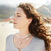6Pcs 6 Style Sun & Flower & Shell Shape Pendant Alloy Multi Layered Necklaces Sets NJEW-AN0001-37-4