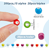 200Pcs 10 Colors Handmade Porcelain Beads PORC-HY0001-07-2
